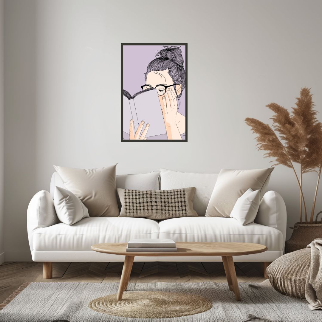 "A Girl reading a Book" Wall Art