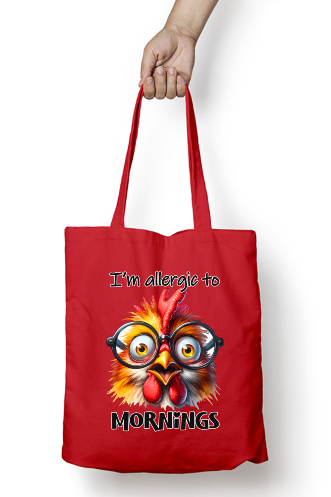 i am allergic to mornings - Tote Bags with Zipper