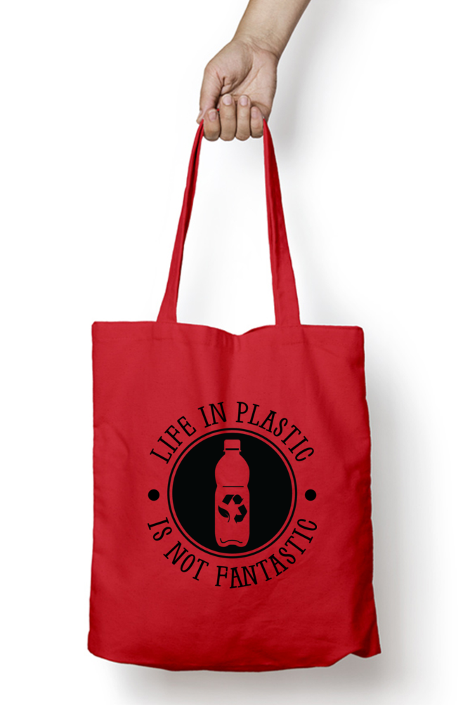 Life in Plastic is not Fantastic Tote Bags with Zipper