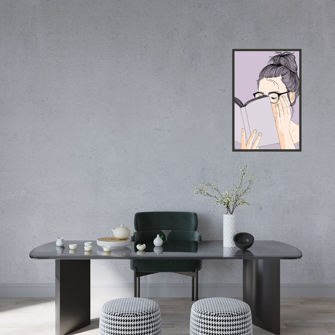 "A Girl reading a Book" Wall Art