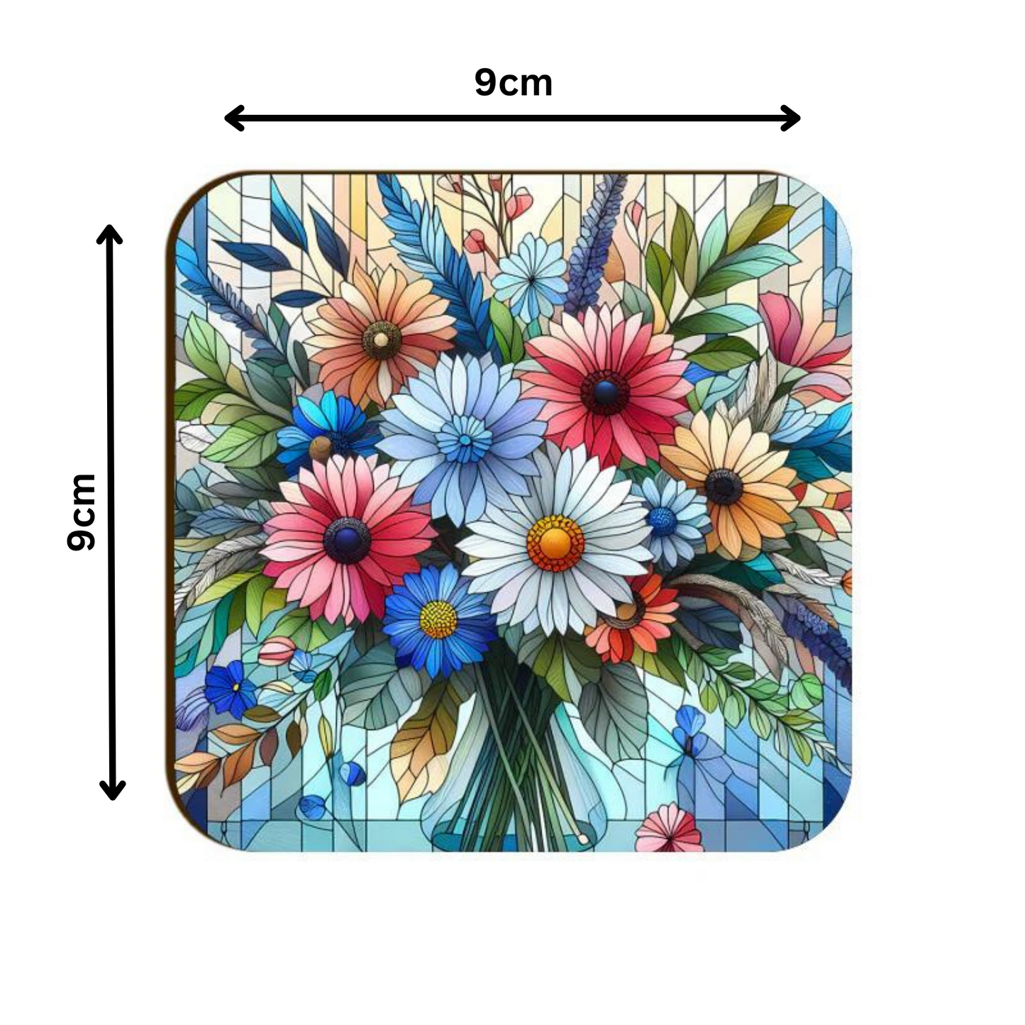 Summer Flowers Square Coasters