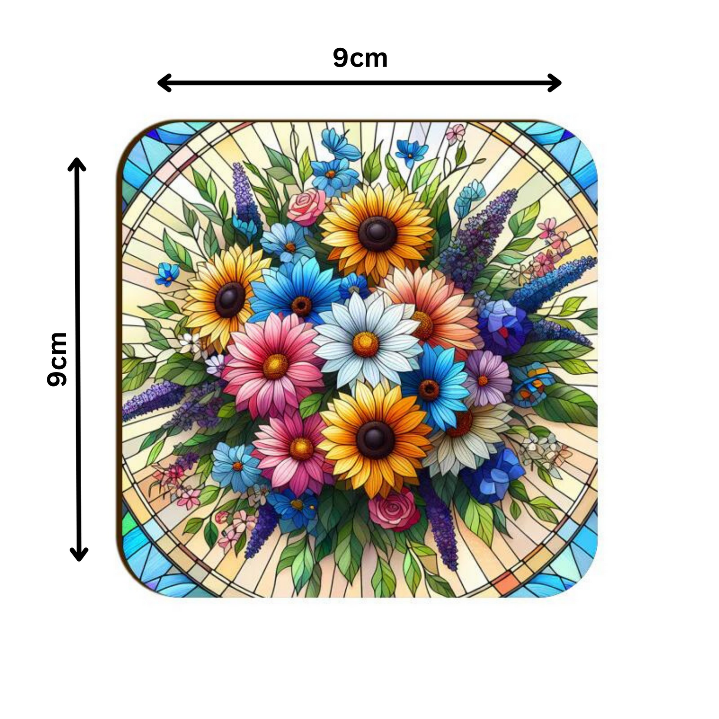 Summer Flowers Square Coasters