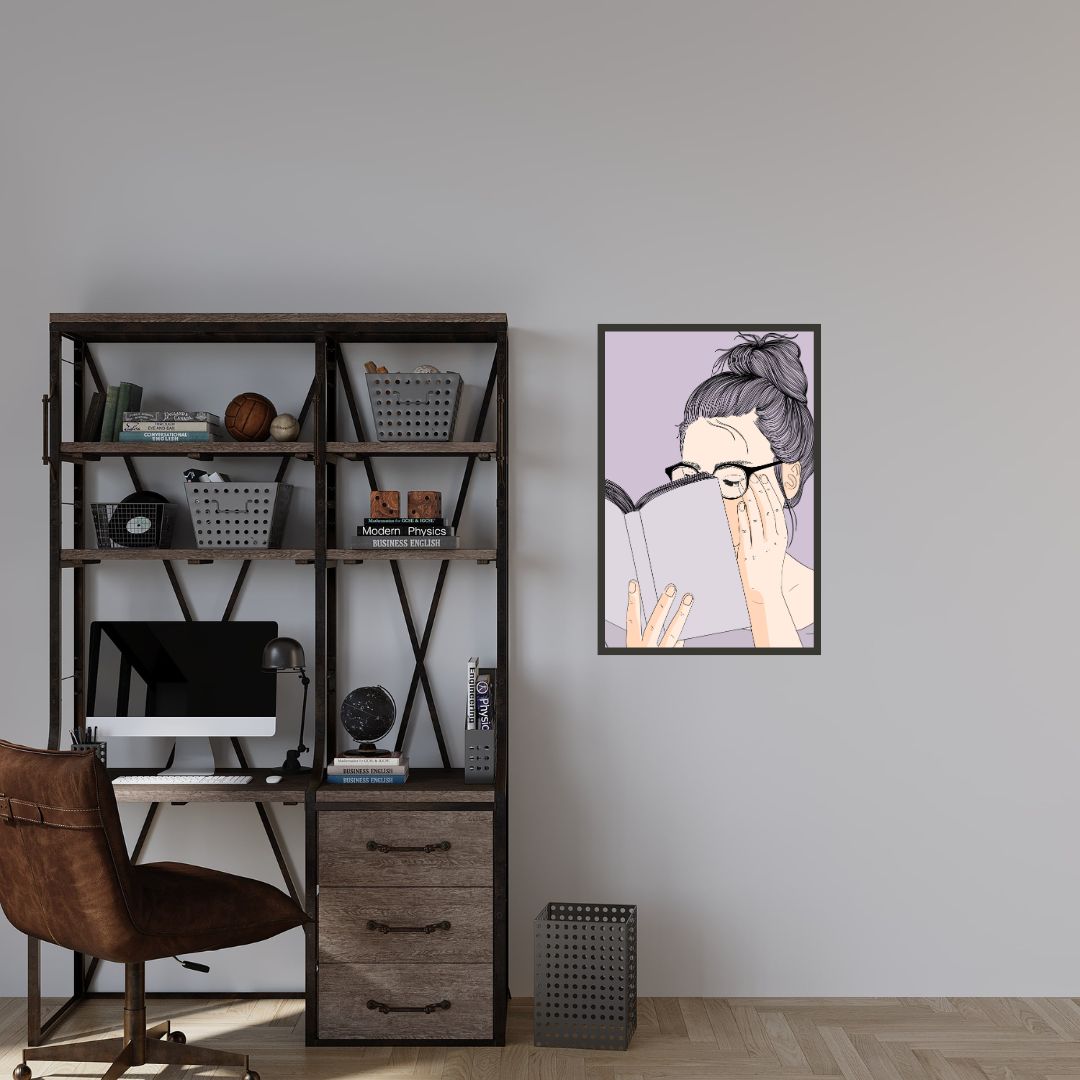 "A Girl reading a Book" Wall Art