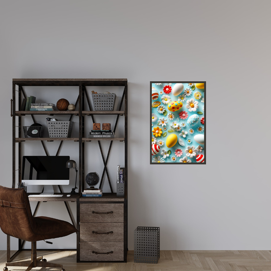 Beautiful Easter Eggs and Flowers Wall Art