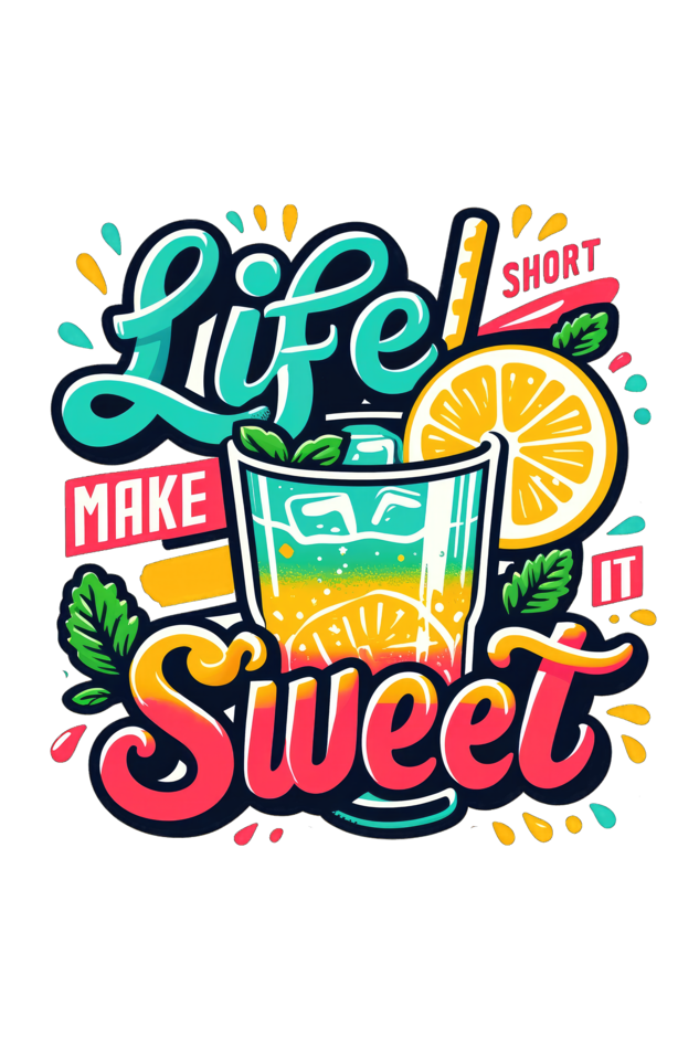 Life is Short Make it Sweet - Tote Bags with Zipper