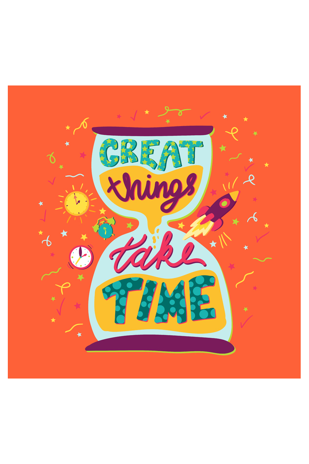 Great Things Takes Time - Tote Bags with Zipper