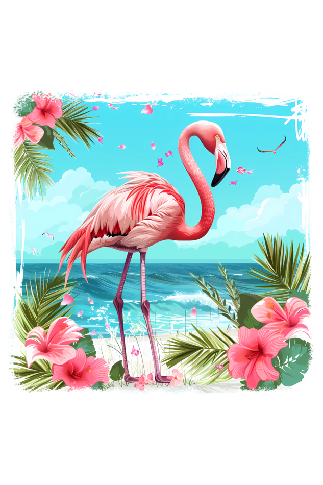 Flamingo Tote Bags with Zipper
