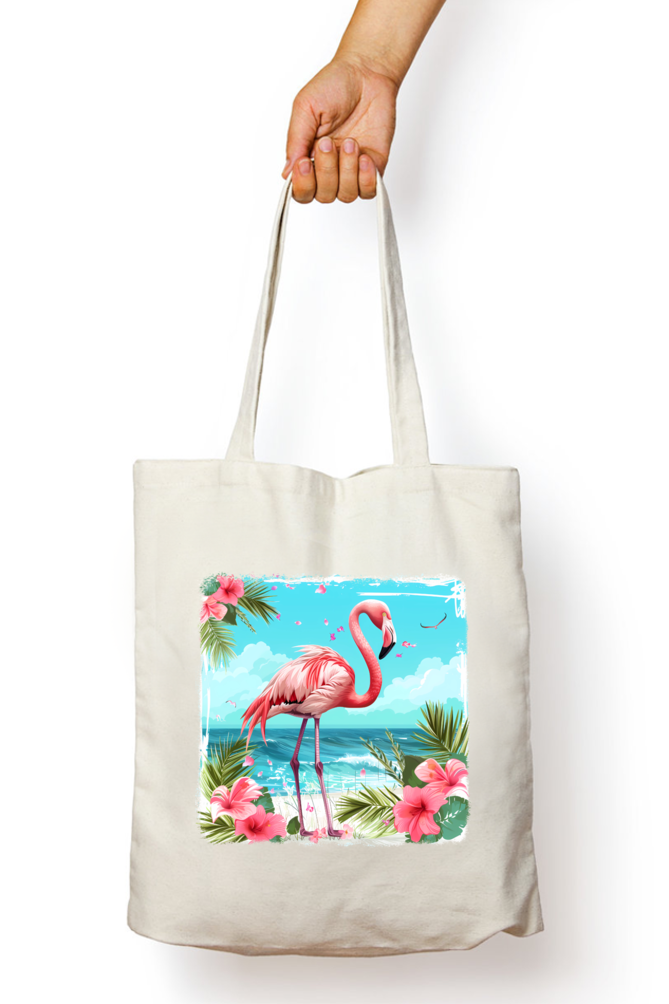 Flamingo Tote Bags with Zipper