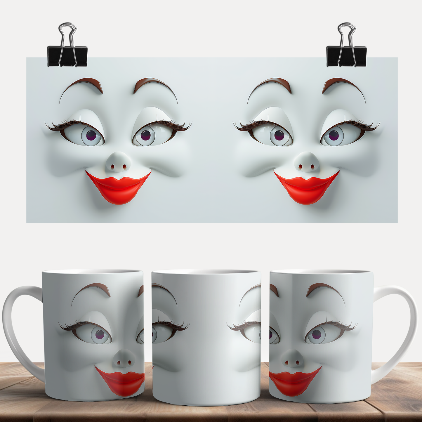 Sarcastic Woman faces with Red Lips Mug