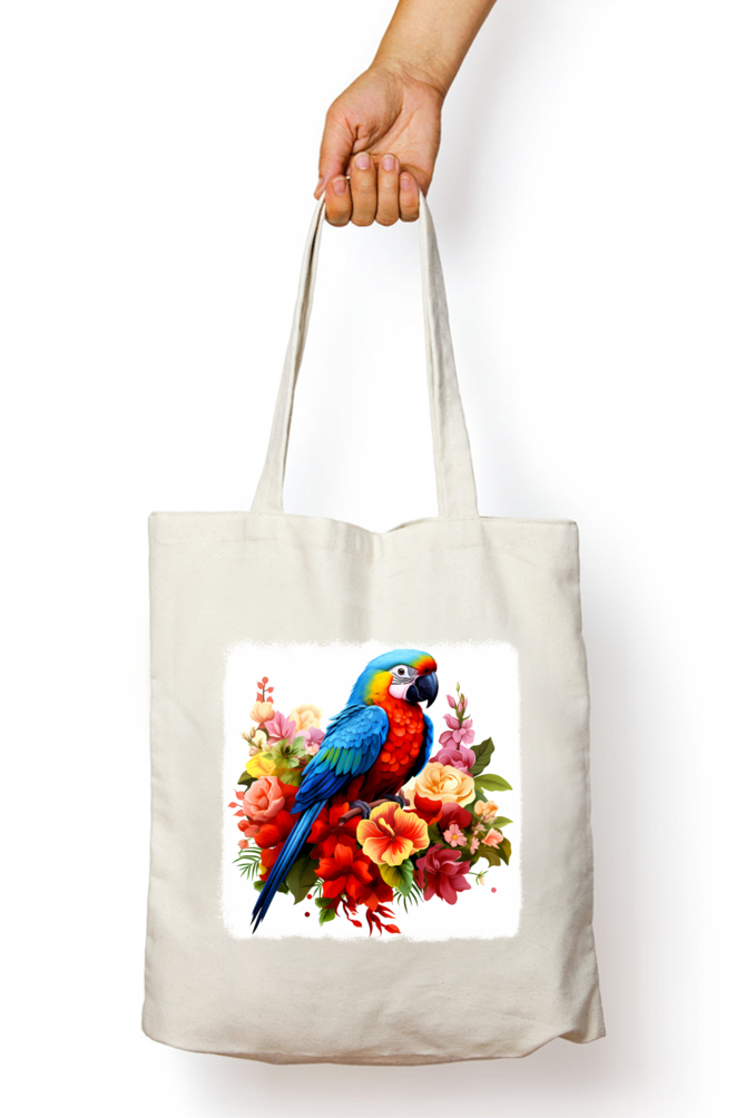 Cute Parrot Tote Bags with Zipper