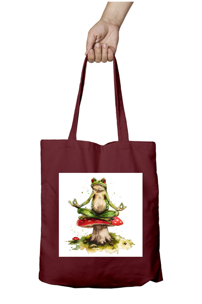 Yoga Frog Tote Bags with Zipper