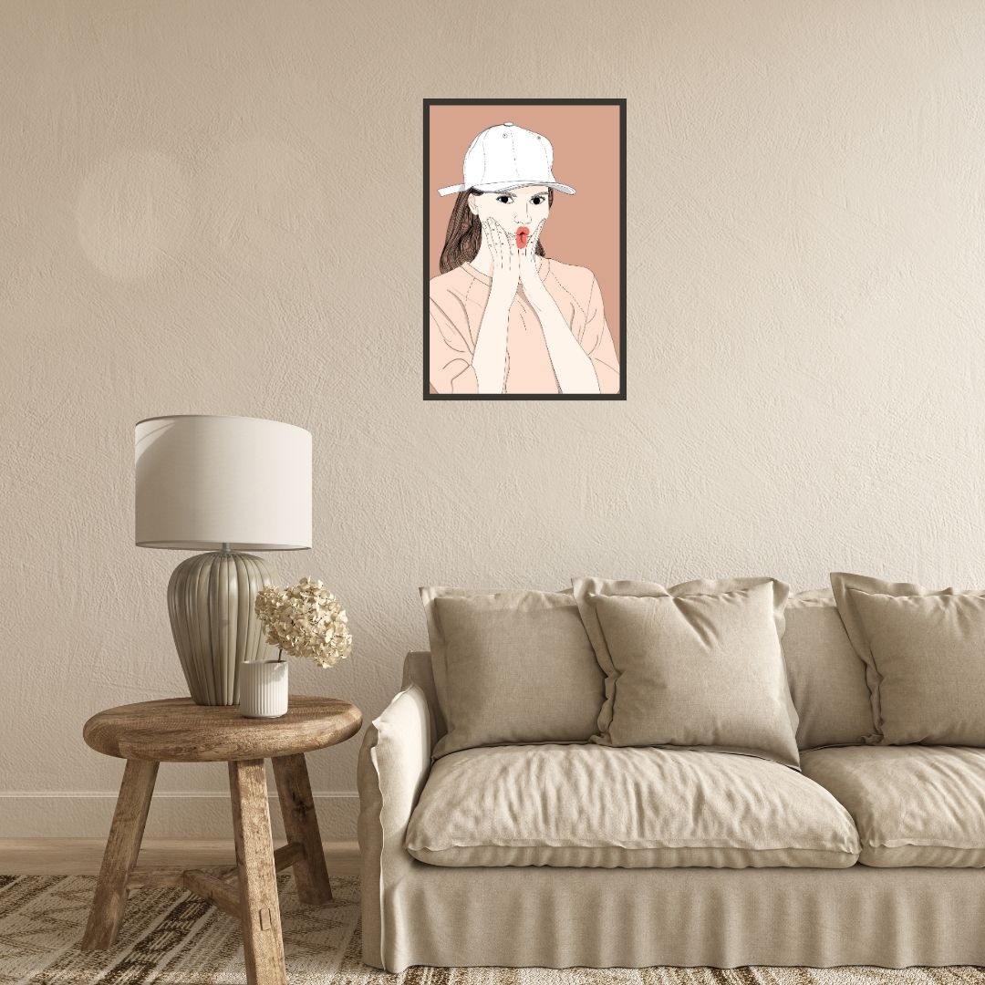 "A girl showing a cute expression" Wall Art