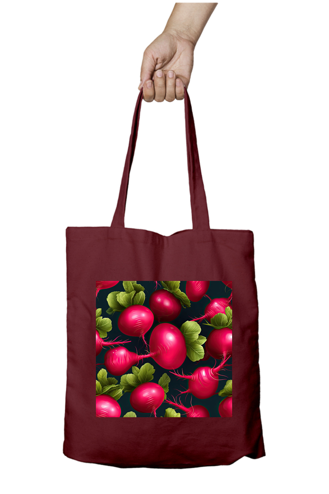 Beetroot Tote Bags with Zipper