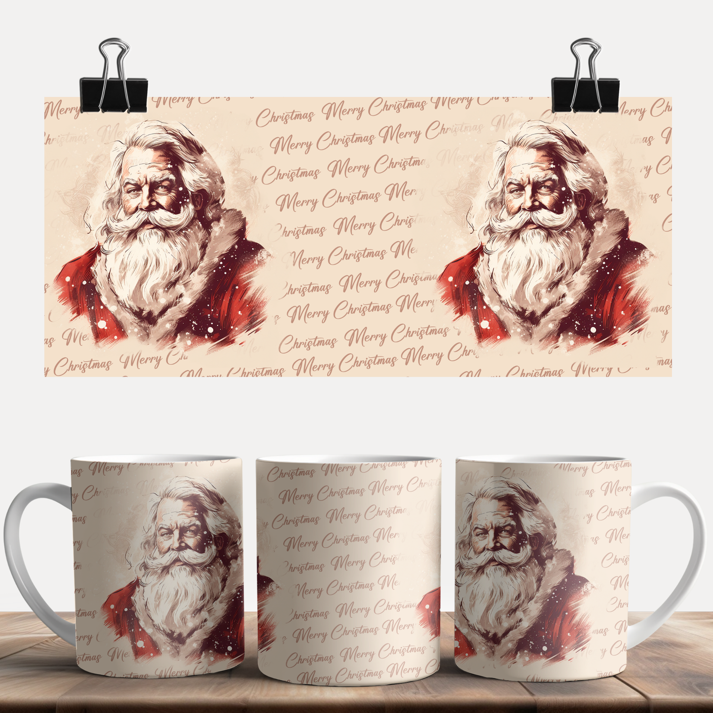 Retro Christmas Santa Mug