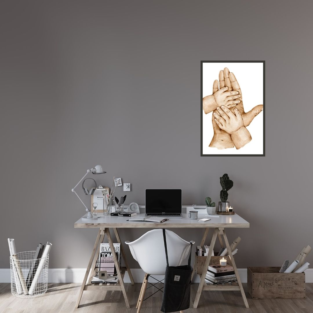 Two Kids and Father's Togetherness Wall Art