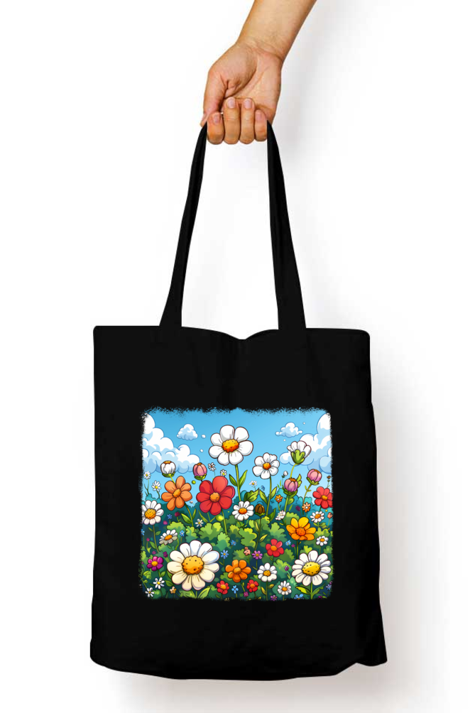 Flower Tote Bags with Zipper