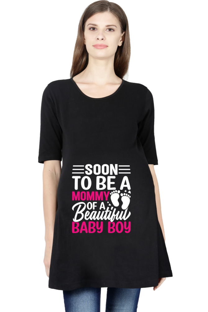 Soon to be a Mommy of a Beautiful Baby Boy - Maternity Half Sleeve T-Shirt