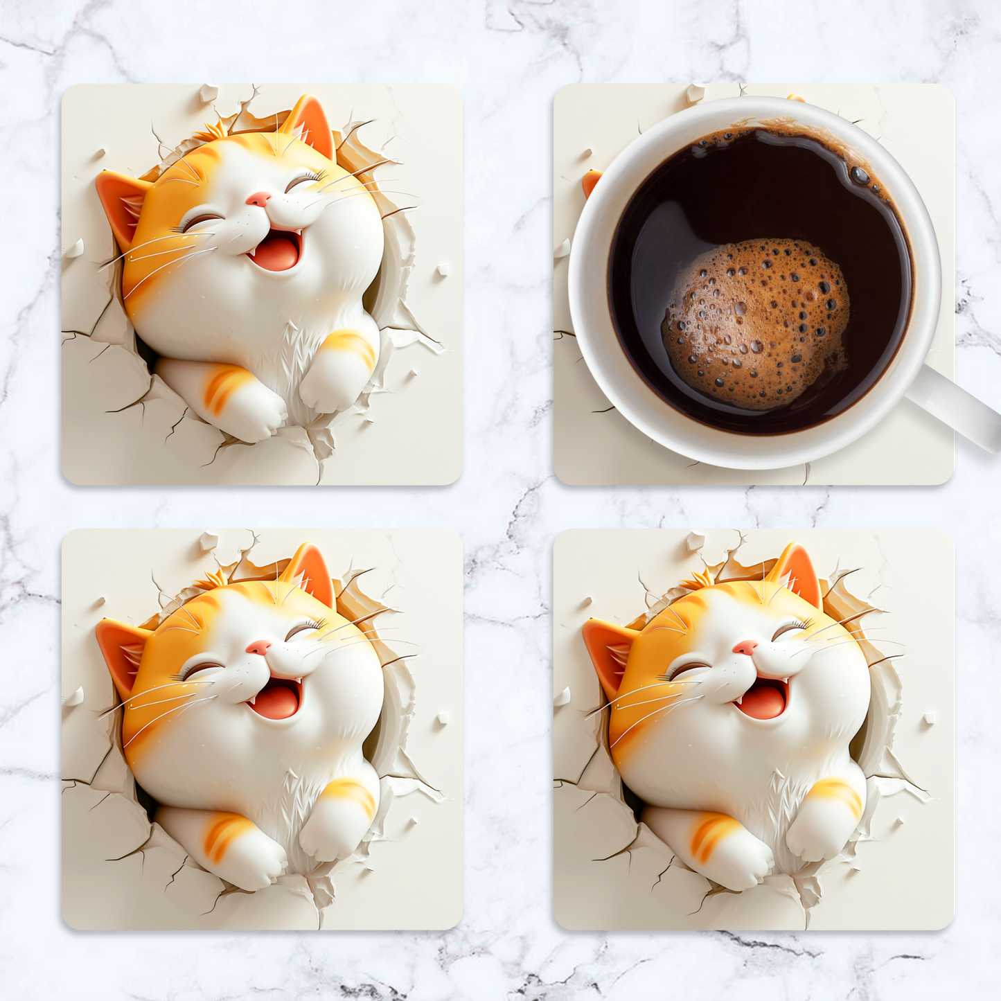Cat Square Coaster