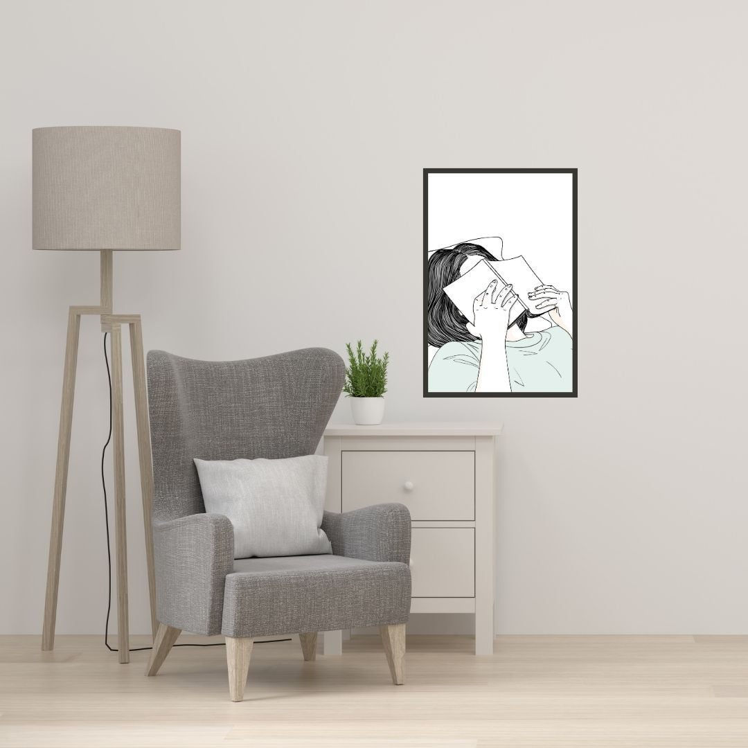 "Sleeping Girl Reading a Book" Wall Art
