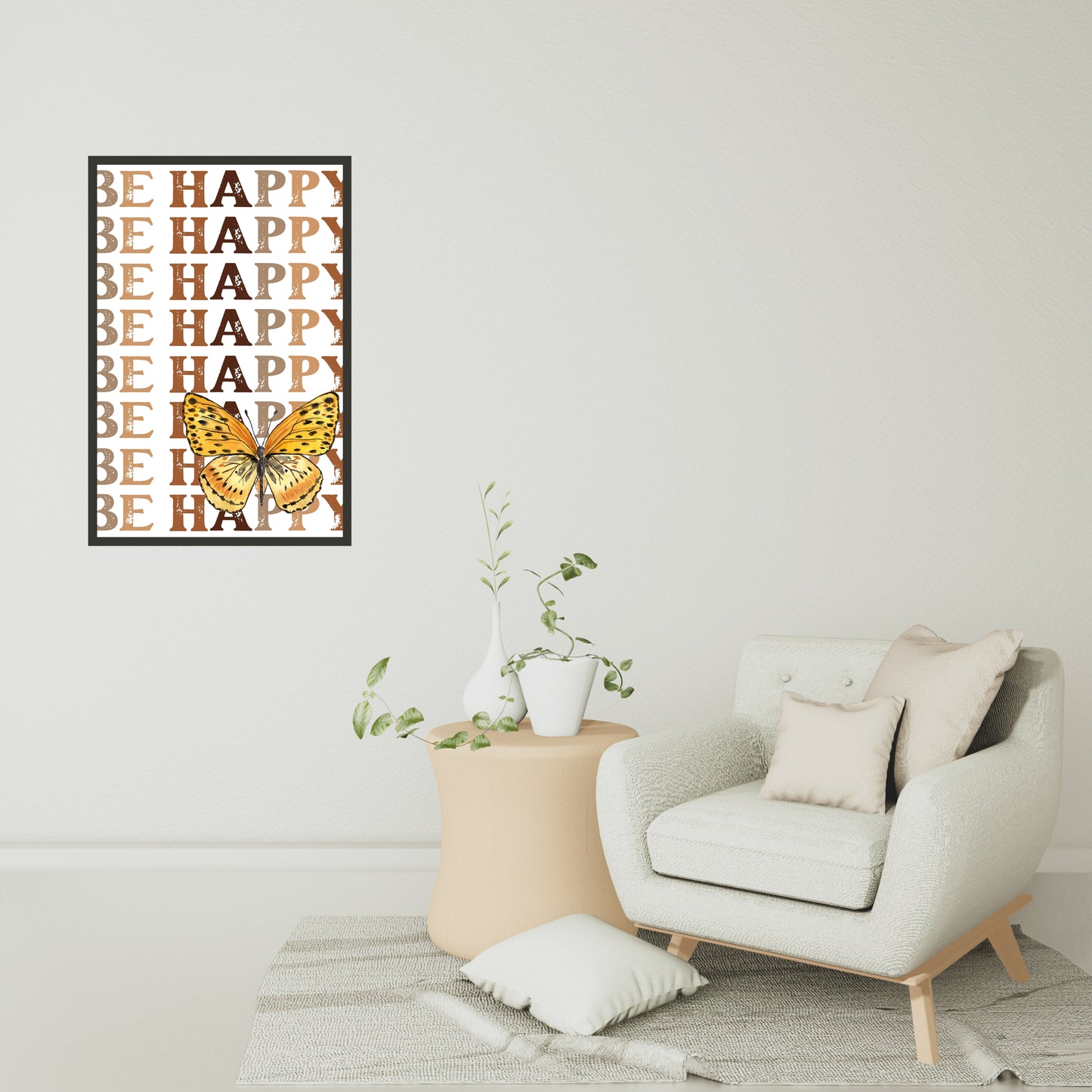 Be Happy: Elevate Your Space with Joyful Wall Art