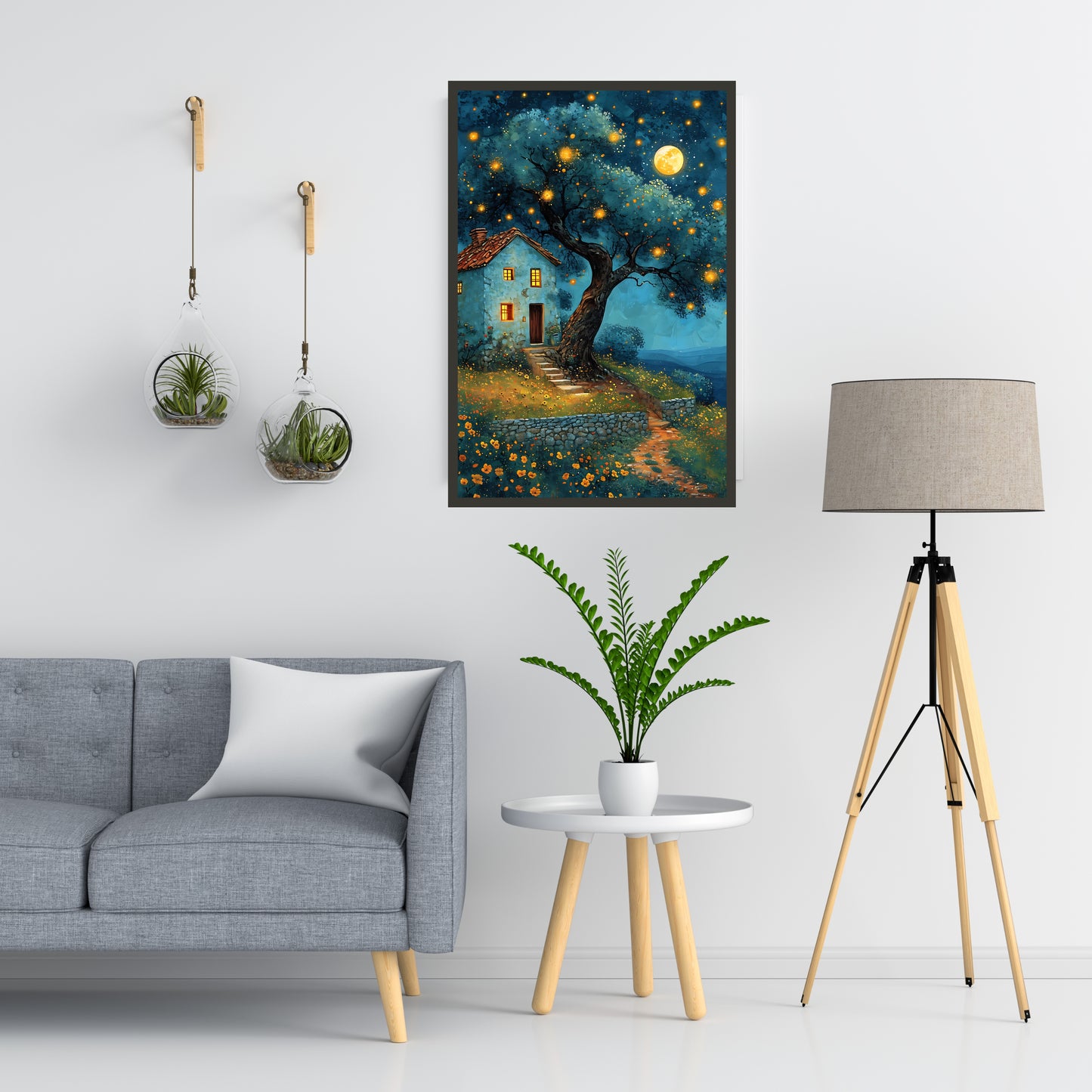 Starry Night House Wall Art