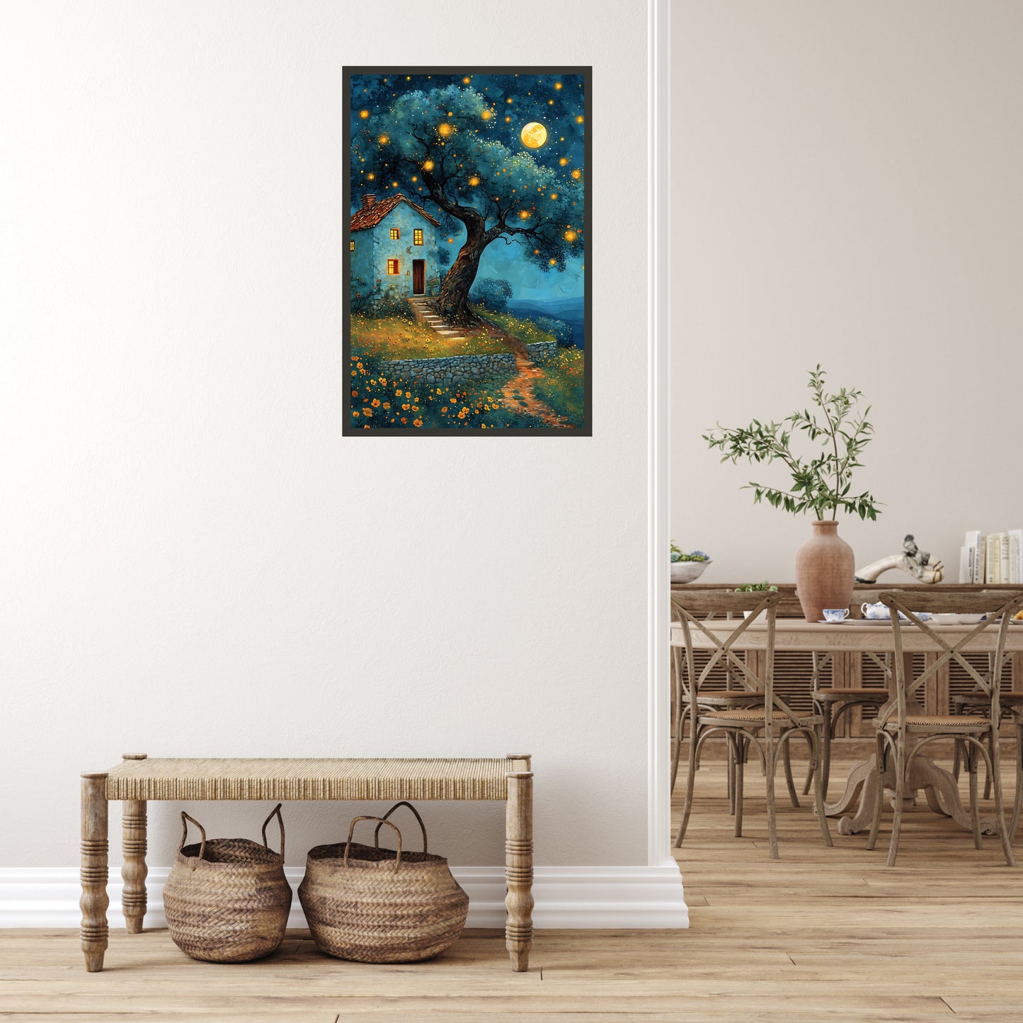 Starry Night House Wall Art