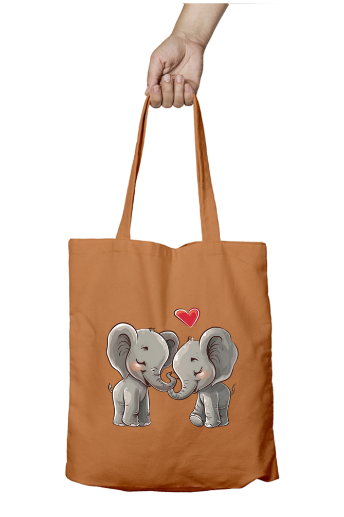 Elephant Valentine Tote Bags with Zipper