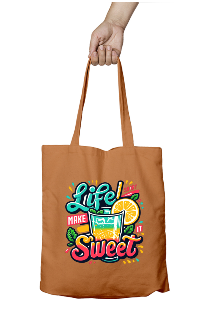 Life is Short Make it Sweet - Tote Bags with Zipper