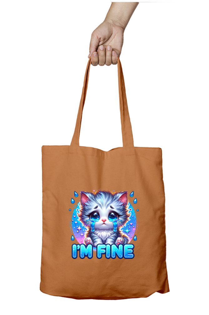 Crying Kitten I am fine - Tote Bags with Zipper
