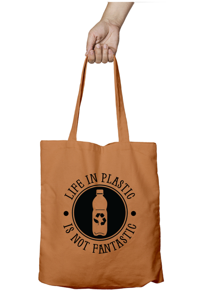 Life in Plastic is not Fantastic Tote Bags with Zipper
