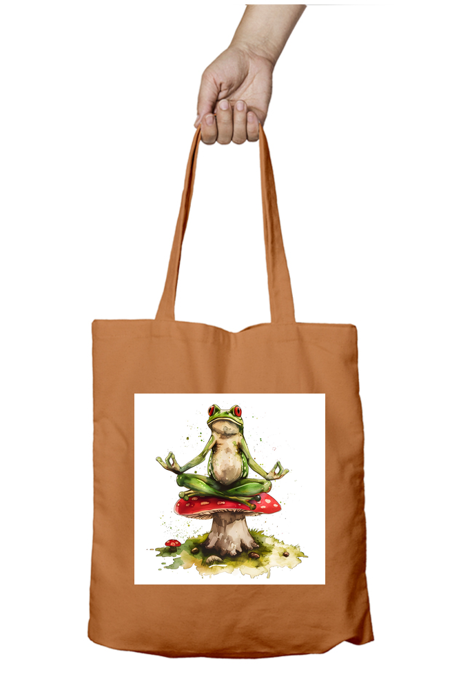 Yoga Frog Tote Bags with Zipper