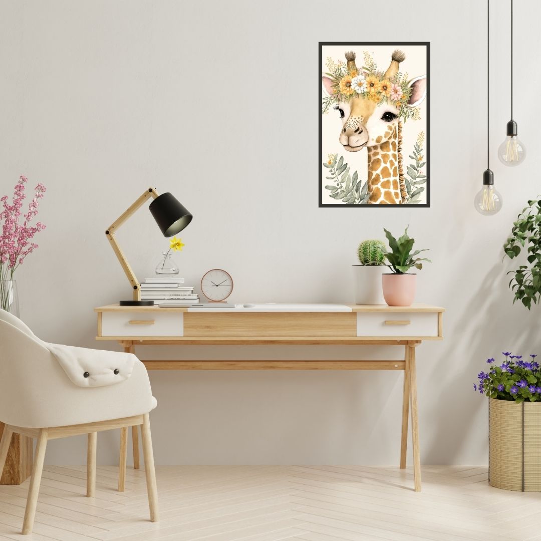 Boho Baby Giraffe Nursery Wall Art