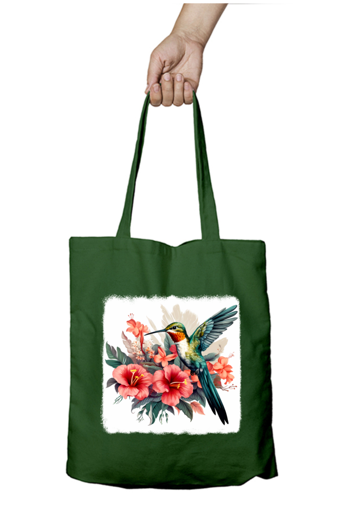 Cute Humming Bird Tote Bags with Zipper