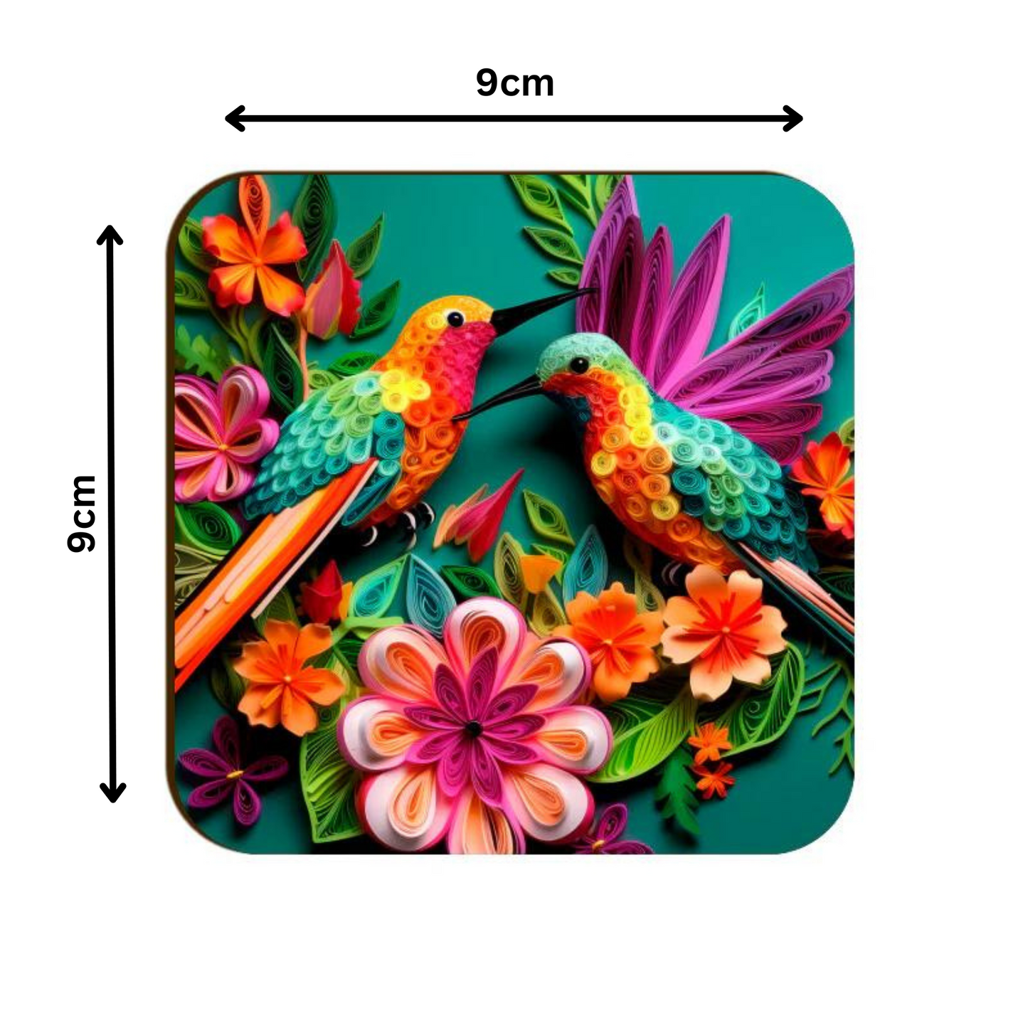 3D Humming Bird Square Coaster