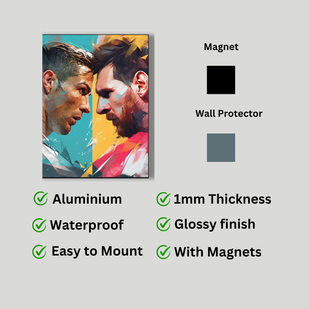 Metal Poster - Messi vs Ronaldo