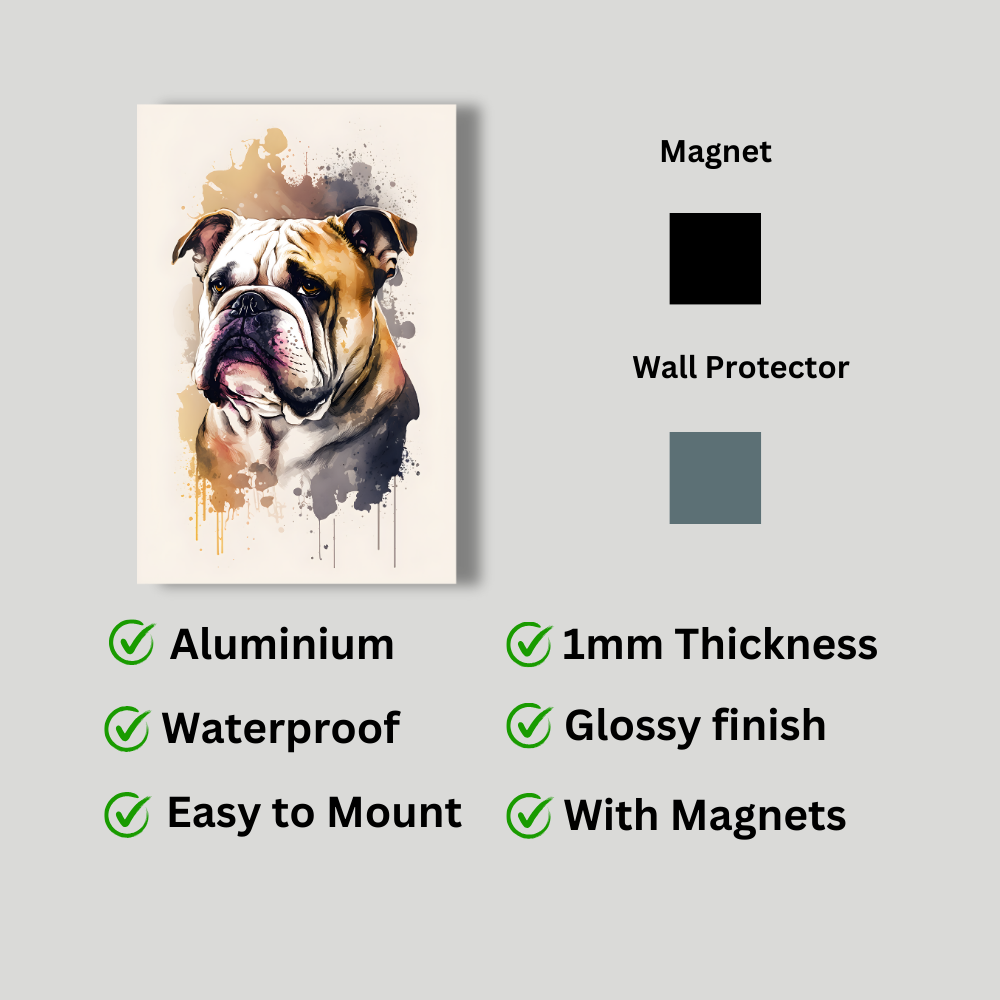 Metal Poster -Watercolor Bulldog
