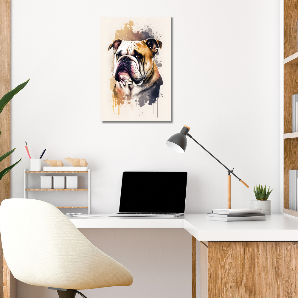 Metal Poster -Watercolor Bulldog