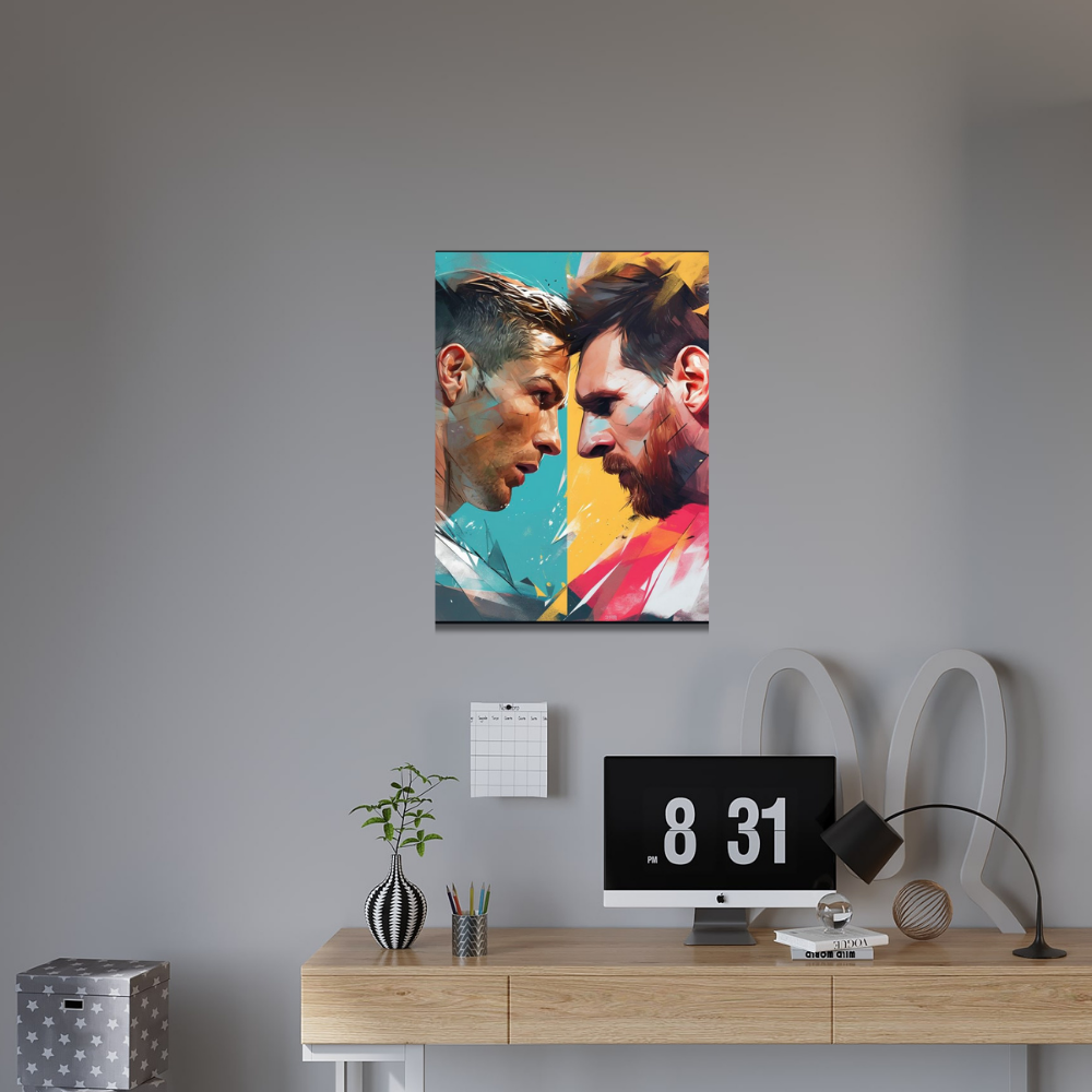 Metal Poster - Messi vs Ronaldo