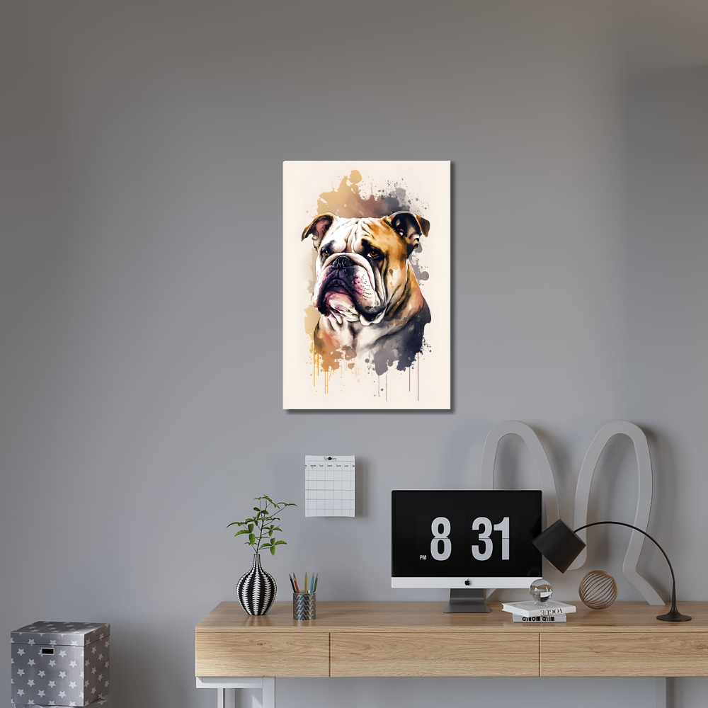 Metal Poster -Watercolor Bulldog