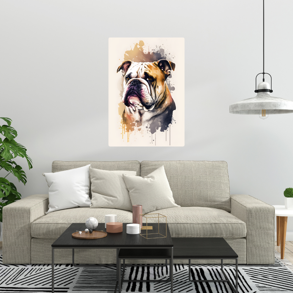 Metal Poster -Watercolor Bulldog
