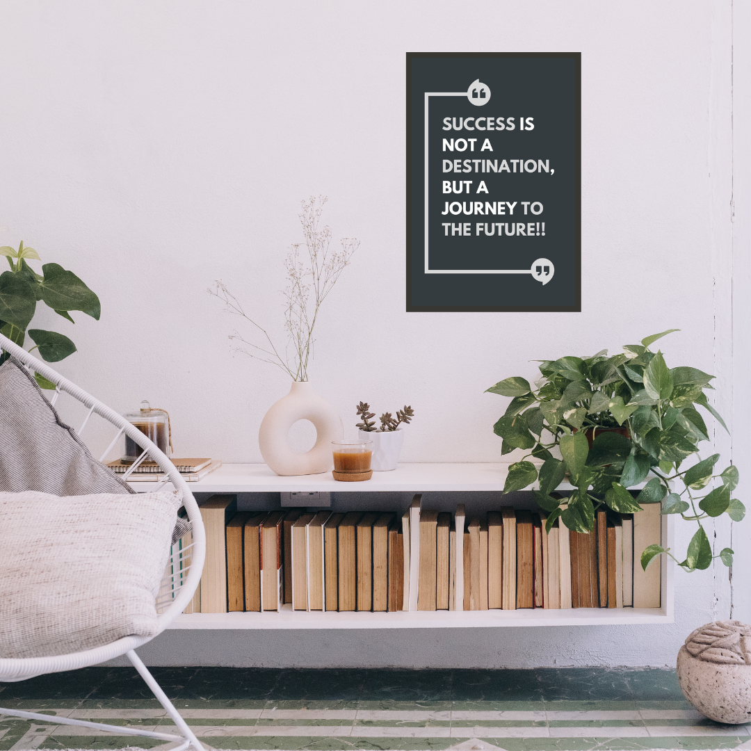 "Success is not a destination But a journey to the future" Motivational Wall Art