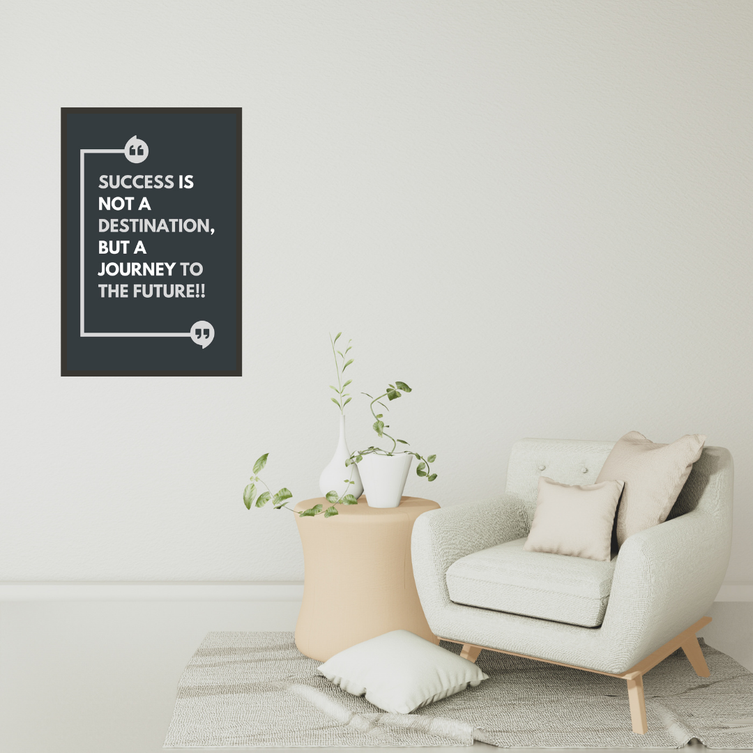 "Success is not a destination But a journey to the future" Motivational Wall Art