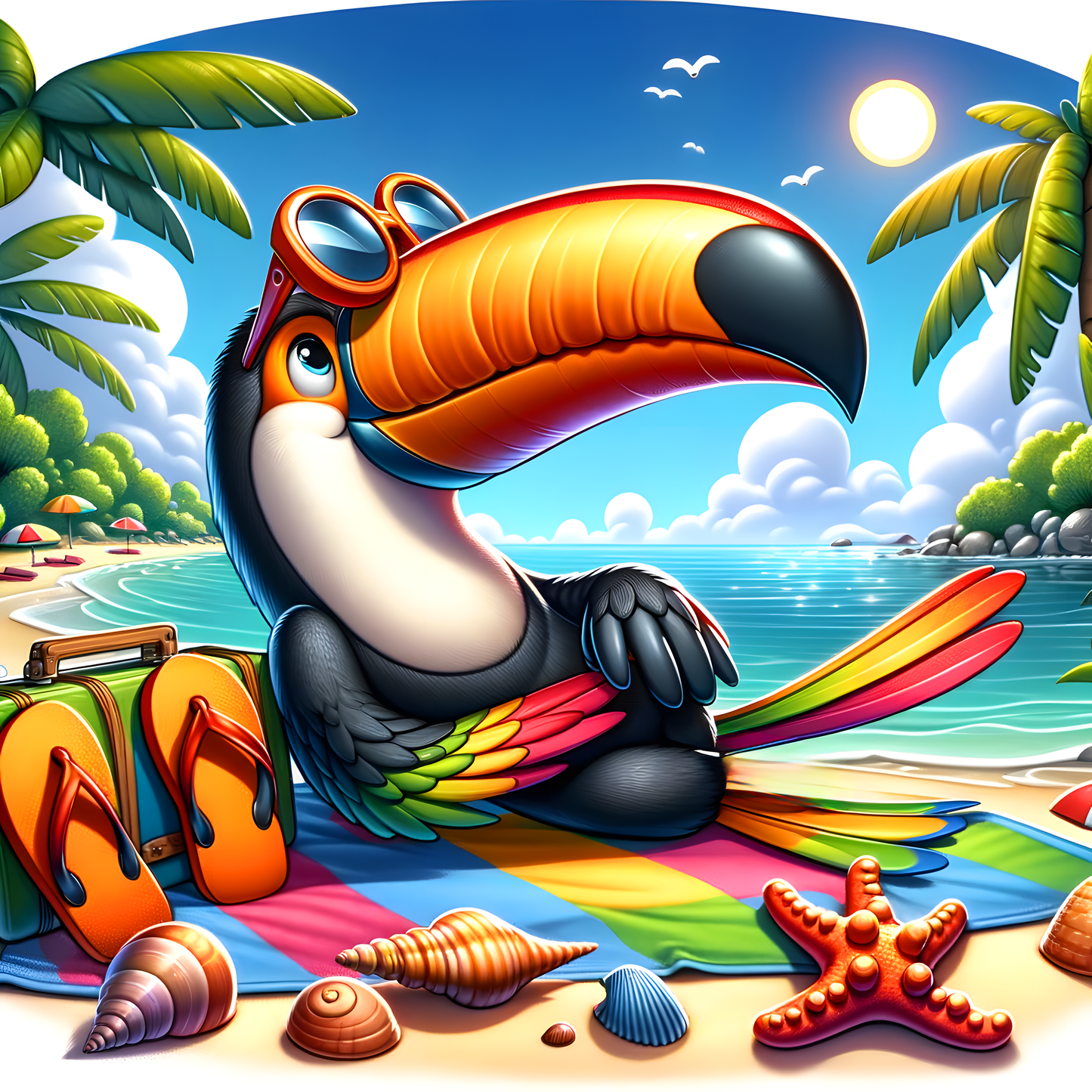 Colorful Toucan Bird Summer Animals Kids Puzzle – 120-Piece Fun and Educational Wildlife-Themed Puzzle