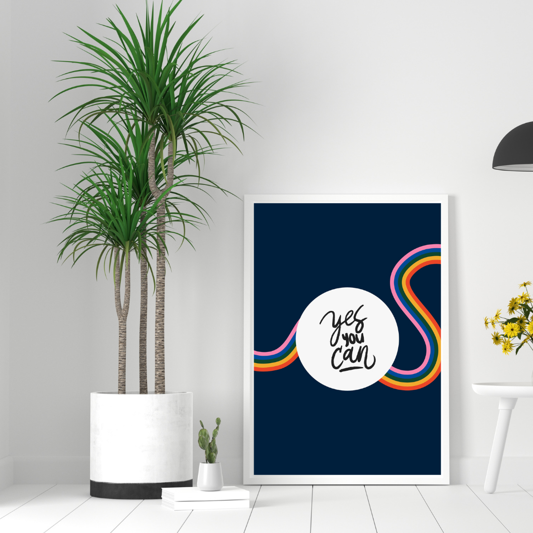 "Yes You Can" Motivational Wall Art
