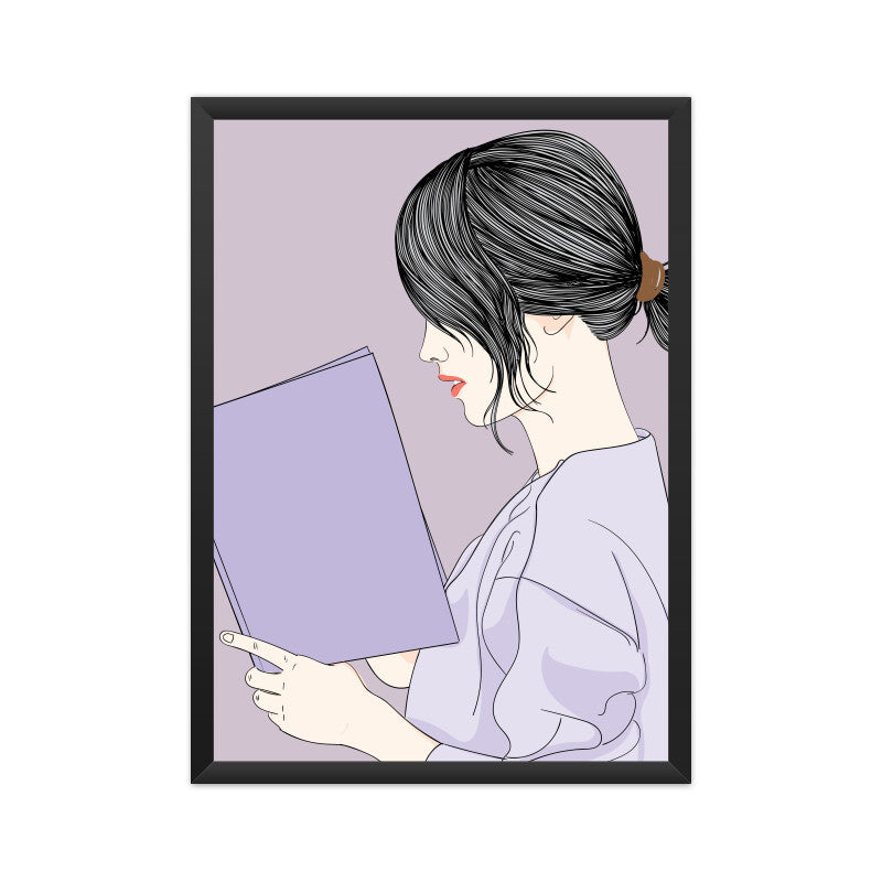 "A Girl reading a Book" Wall Art