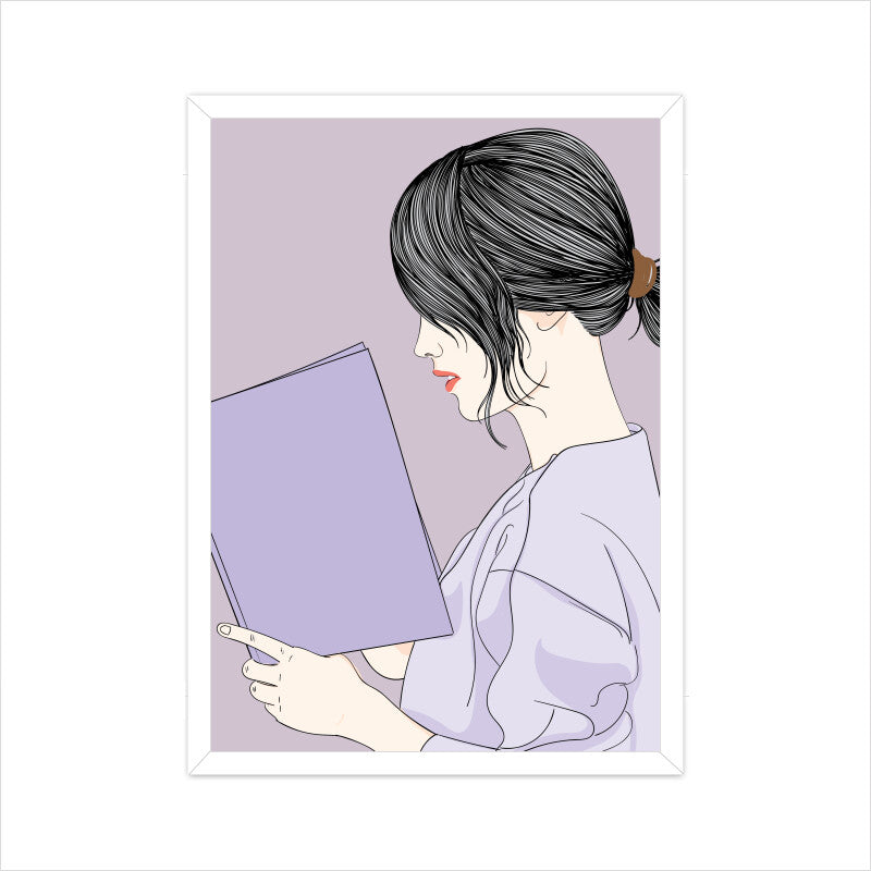 "A Girl reading a Book" Wall Art