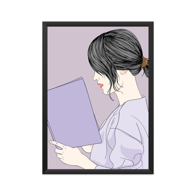 "A Girl reading a Book" Wall Art