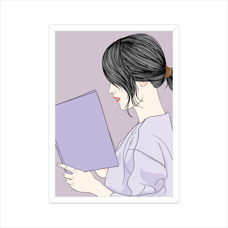 "A Girl reading a Book" Wall Art