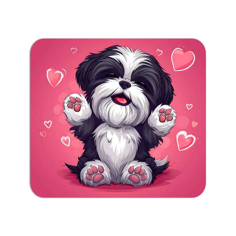 Cute Shi Tzus Dog Theme Mouse Pad