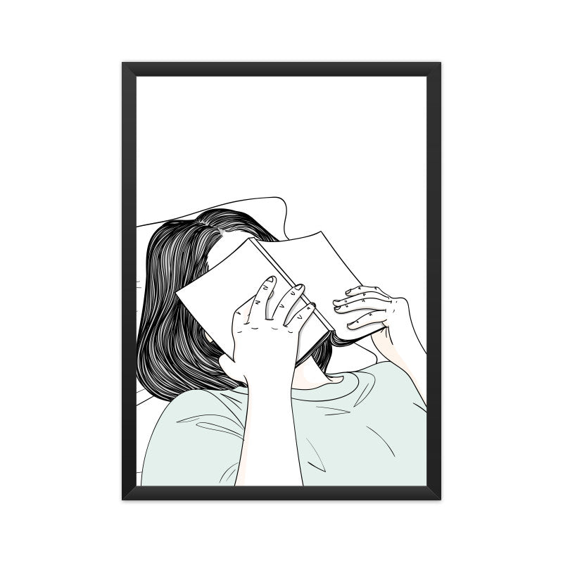 "Sleeping Girl Reading a Book" Wall Art